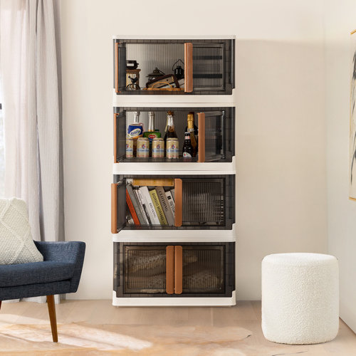 The Twillery Co.® Foldable Plastic Home Storage Bins with Wheel